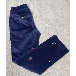 Vineyard Vines Blue Velvet Corduroy Ski Slim Fit Breaker Pants Trouser Men 30x30